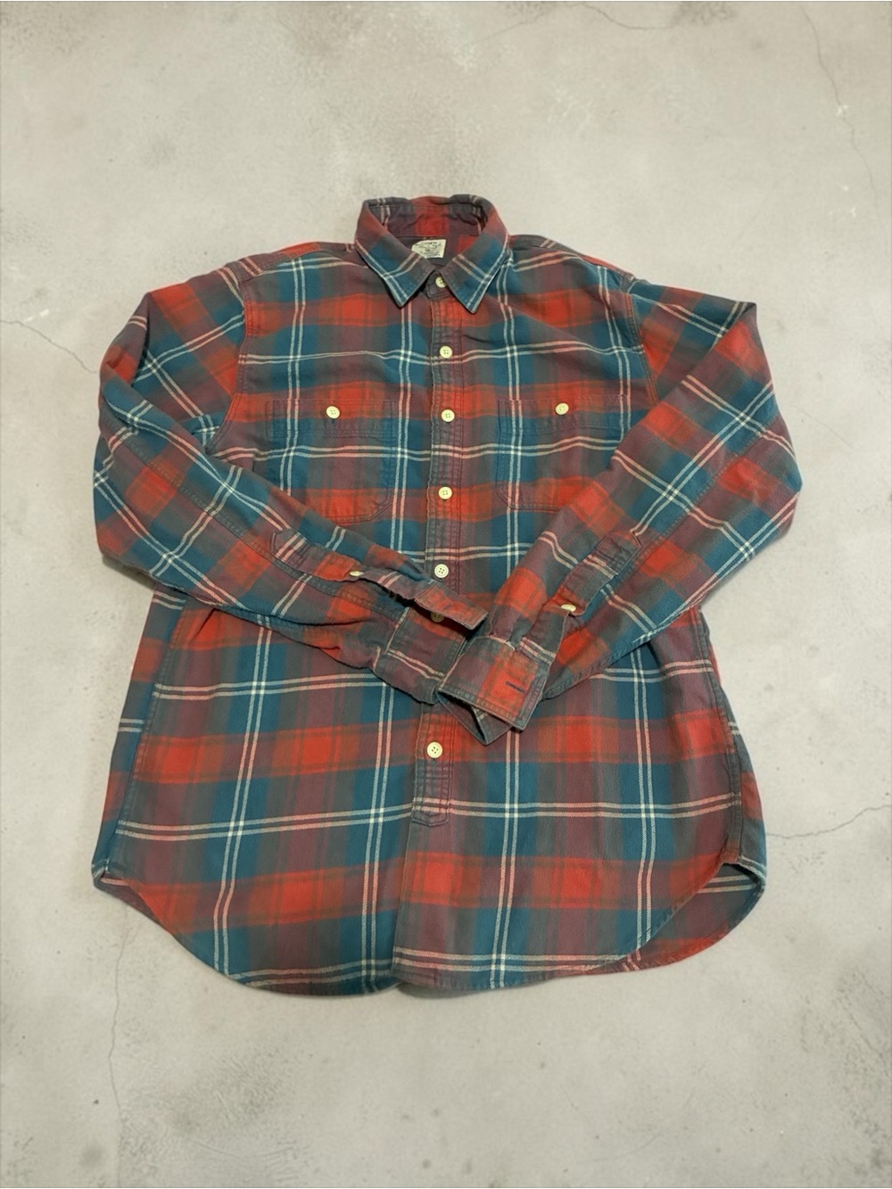 J. Crew Red and Green Plaid Button-Down Shirt
